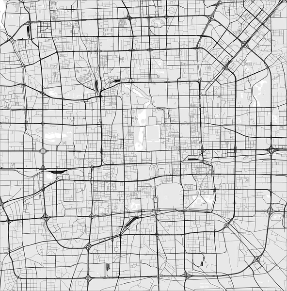 Mapa de la ciudad de Beijing, China — Archivo Imágenes Vectoriales