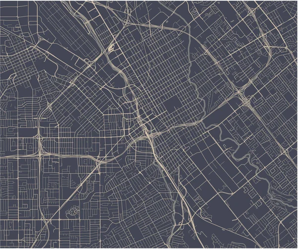 Mapa San Jose, Kalifornie, USA — Stockový vektor