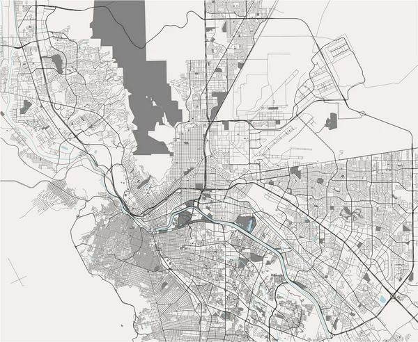 エルパソ市の地図, テキサス州, アメリカ合衆国 — ストックベクタ