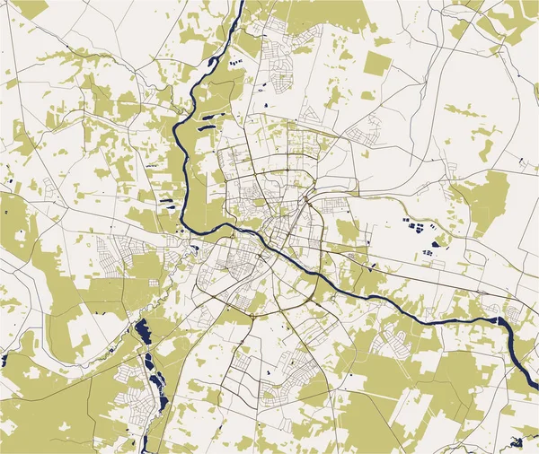 白俄罗斯格罗德诺市地图 — 图库矢量图片