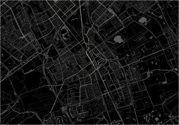 Kaart van de stad Delft, Nederland — Stockvector