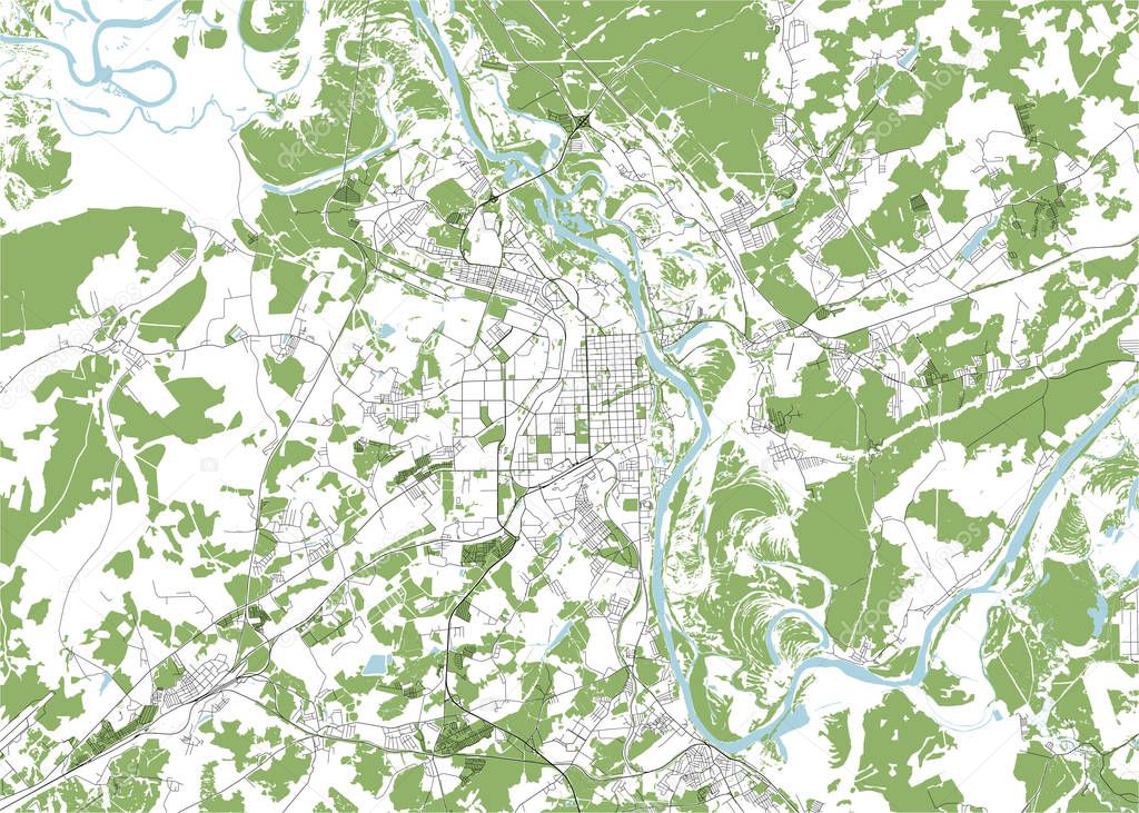 map of the city of Kirov, Russia
