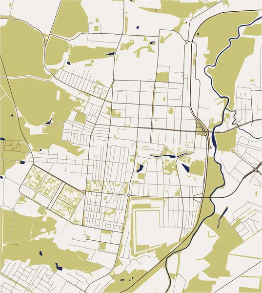 Mapa de la ciudad de Saransk, Rusia — Archivo Imágenes Vectoriales