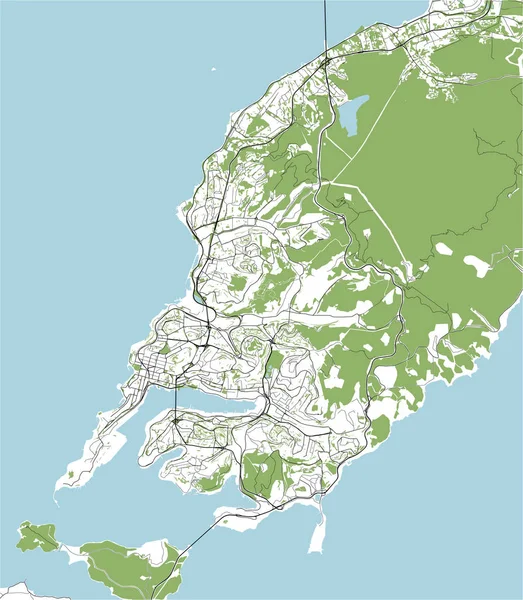 Mapa da cidade de Vladivostok, Rússia — Vetor de Stock