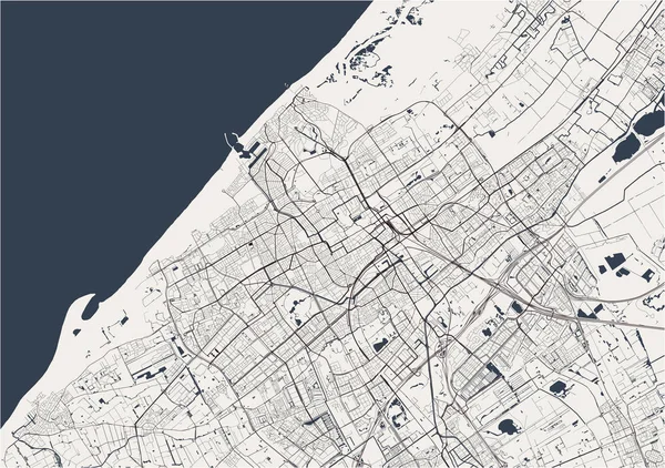 ハーグ市の地図, デンハーグ, オランダ — ストックベクタ