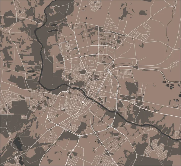 Karta över staden Grodno, Vitryssland — Stock vektor