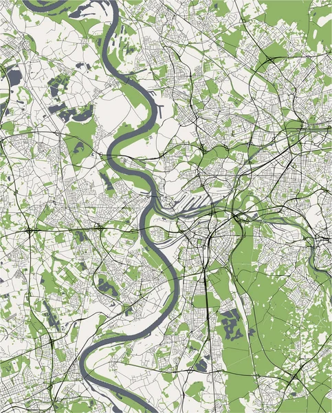 Χάρτης της πόλης Ντούισμπουργκ, Γερμανία — Διανυσματικό Αρχείο