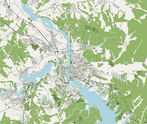 Mappa della città di Irkutsk, Russia — Vettoriale Stock