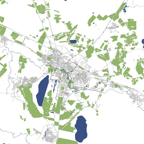 ヌルスルタン市の地図, カザフスタン — ストックベクタ