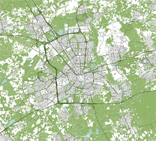 아인트호벤 시의 지도, 네덜란드 — 스톡 벡터