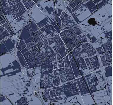 Delft şehrinin haritası, Hollanda