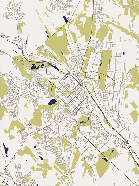 Mapa de la ciudad de Chisinau, Moldavia — Vector de stock