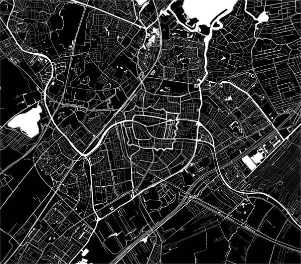 Mapa miasta Lejda, Holandia — Wektor stockowy