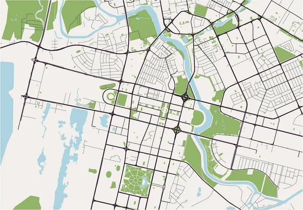 ヌルスルタン市の地図, カザフスタン — ストックベクタ