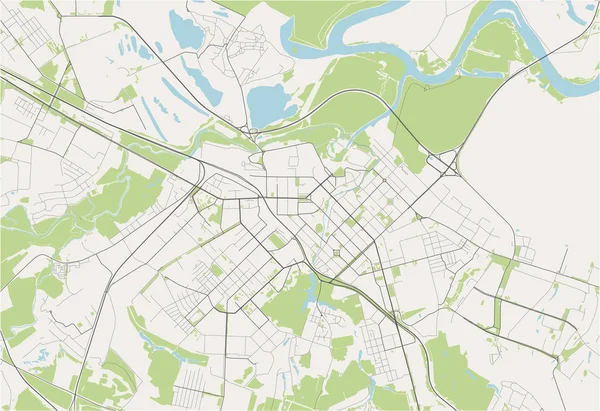 Ryazan şehrinin haritası, Rusya