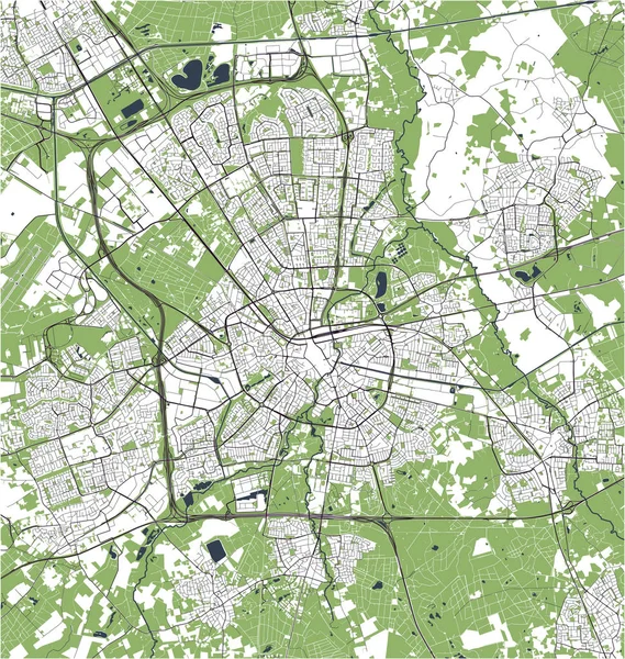 Kaart van de stad Eindhoven, Nederland — Stockvector