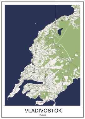 Vladivostok şehrinin haritası, Rusya