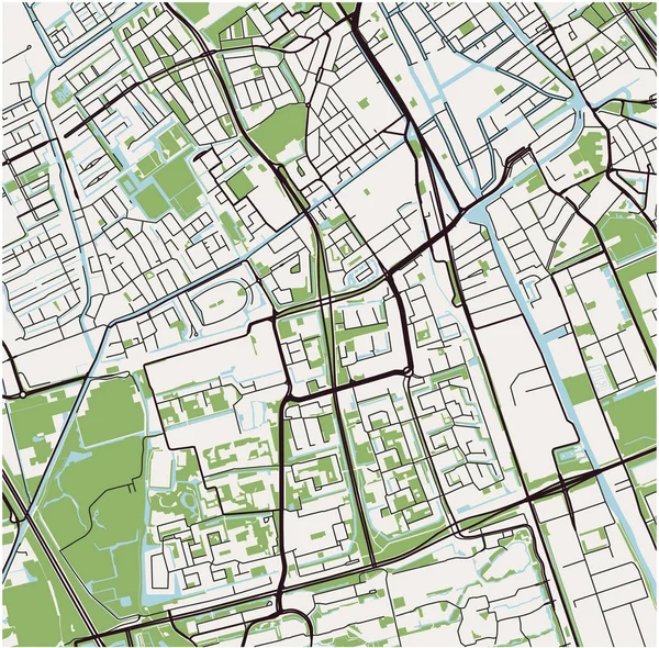 Mapa miasta Delft, Holandia — Wektor stockowy