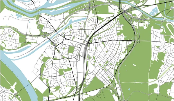 Mapa da cidade de Duisburg, Alemanha —  Vetores de Stock