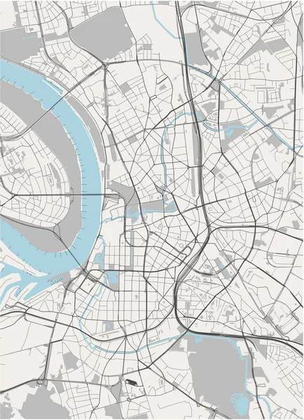 Mappa della città di Dusseldorf, Germania — Vettoriale Stock