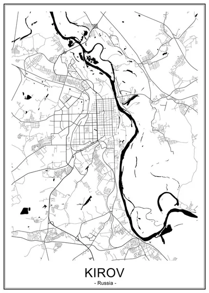 Mapa miasta Kirow, Rosja — Wektor stockowy