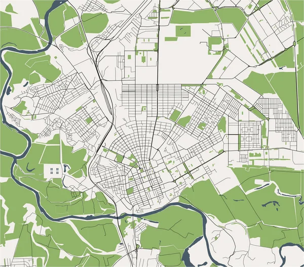Mappa della città di Orenburg, Russia — Vettoriale Stock
