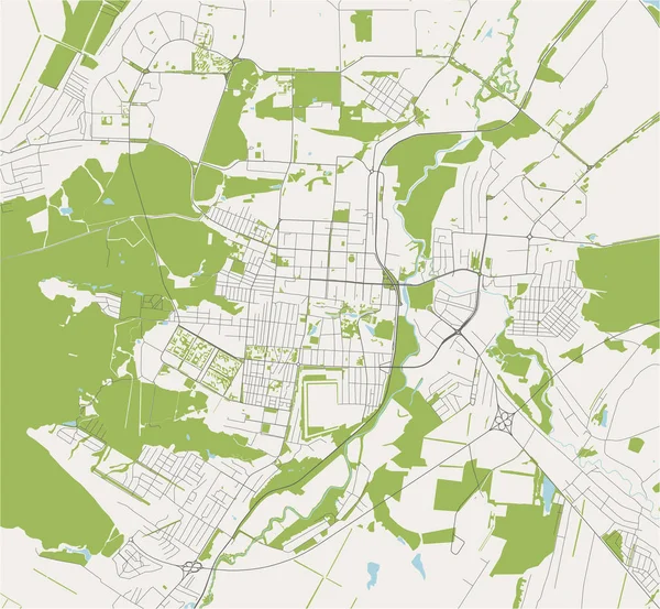 Karta över staden Saransk, Ryssland — Stock vektor