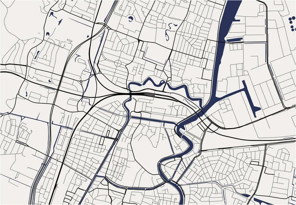 ハーレム市の地図, オランダ — ストックベクタ