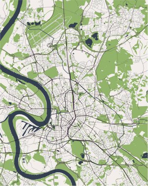 Düsseldorf şehrinin haritası, Almanya