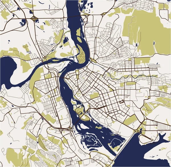 Mapa da cidade de Irkutsk, Rússia —  Vetores de Stock