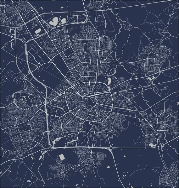 Mapa da cidade de Eindhoven, Países Baixos — Vetor de Stock