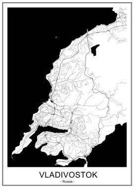 Vladivostok şehrinin haritası, Rusya