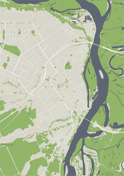 俄罗斯巴尔瑙尔市地图 — 图库矢量图片