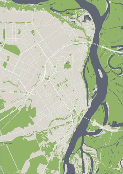 map of the city of Barnaul, Russia