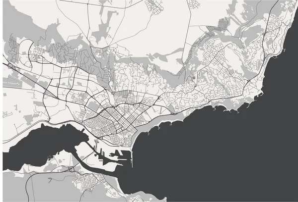 Kaart van de stad Varna, Bulgarije — Stockvector