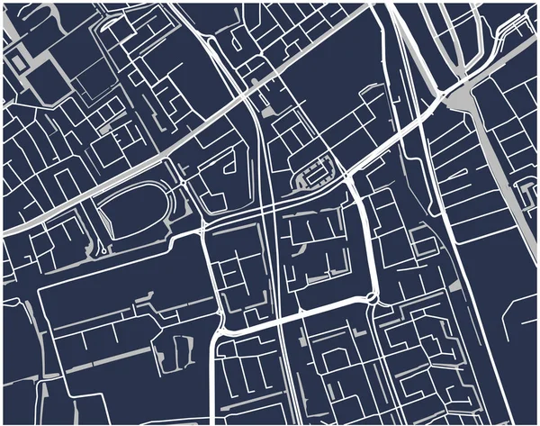 Mapa da cidade de Delft, Países Baixos — Vetor de Stock