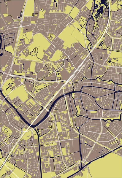 Mapa miasta Lejda, Holandia — Wektor stockowy