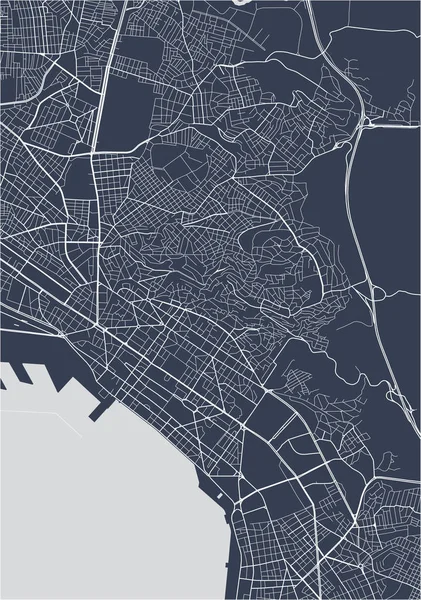 Mapa da cidade de Salónica, Grécia — Vetor de Stock