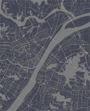 Çin, Wuhan şehrinin haritası.