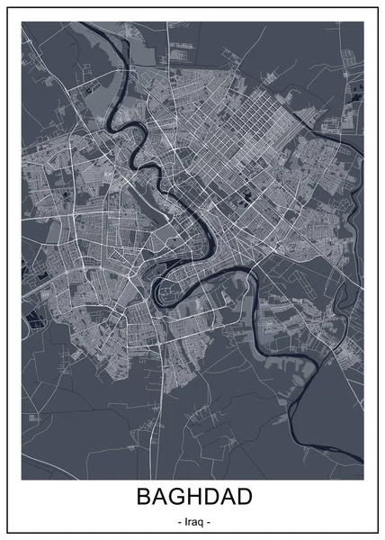 Mapa miasta Bagdad, Irak — Wektor stockowy