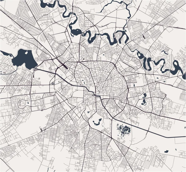 Mapa da cidade de Bucareste, Roménia — Vetor de Stock