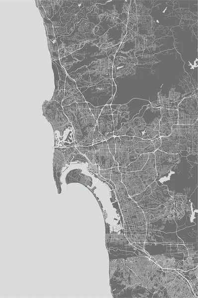 Карта міста Сан - Дієго (Каліфорнія, США). — стоковий вектор