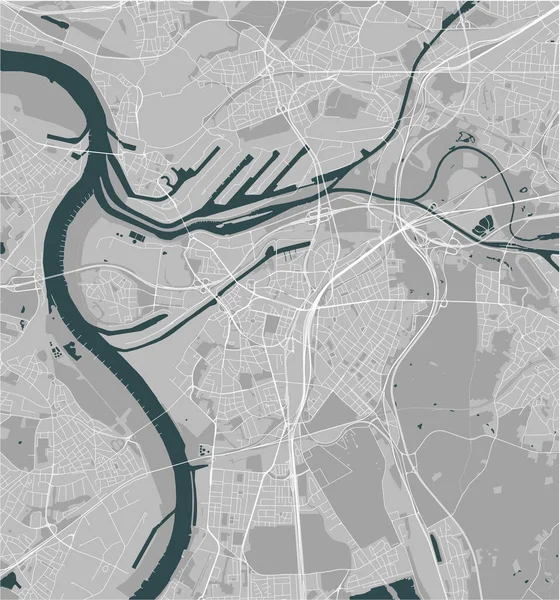 Mapa da cidade de Duisburg, Alemanha —  Vetores de Stock