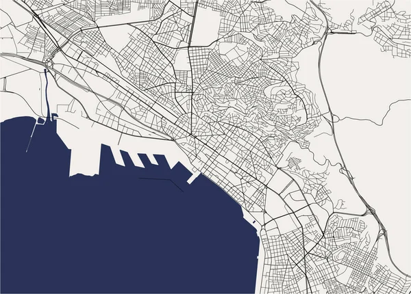 希腊塞萨洛尼基市地图 — 图库矢量图片