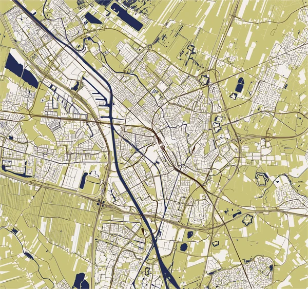 荷兰乌得勒支市地图 — 图库矢量图片