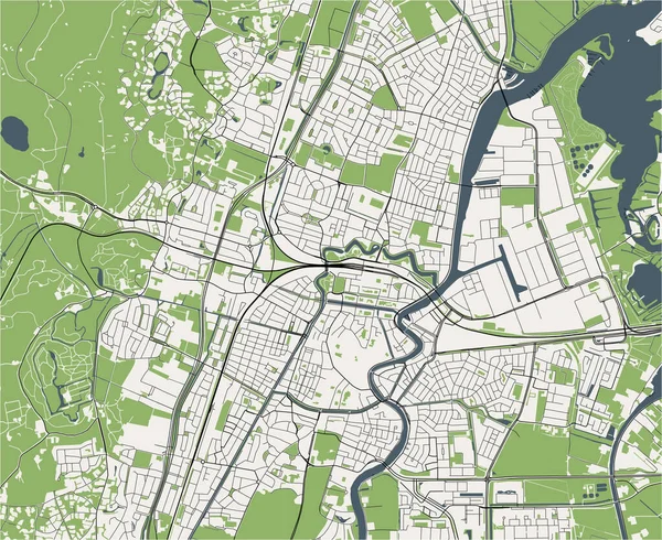 Peta kota Haarlem, Belanda - Stok Vektor
