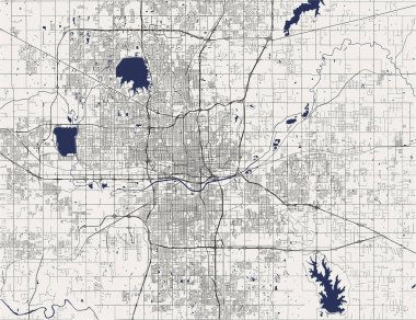 Oklahoma şehrinin haritası, Oklahoma City, Amerika Birleşik Devletleri