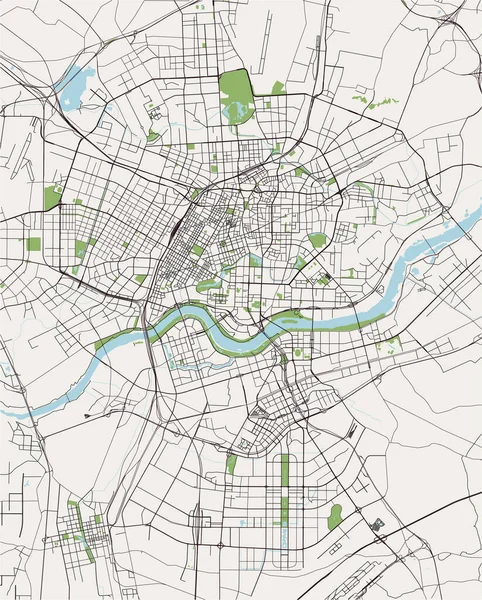 Mapa da cidade de Shenyang, China — Vetor de Stock