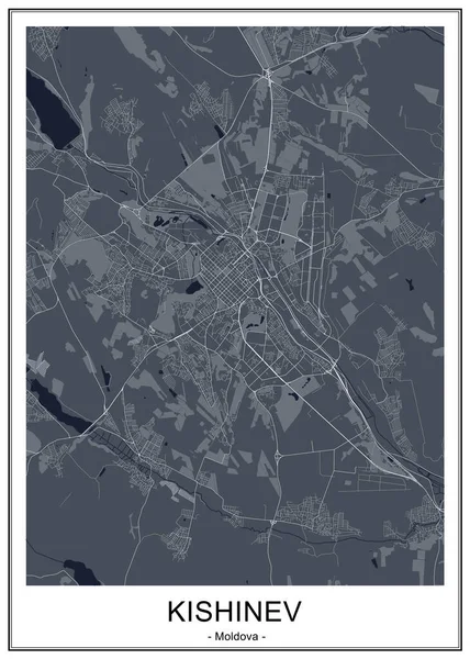 Mapa de la ciudad de Chisinau, Moldavia — Vector de stock