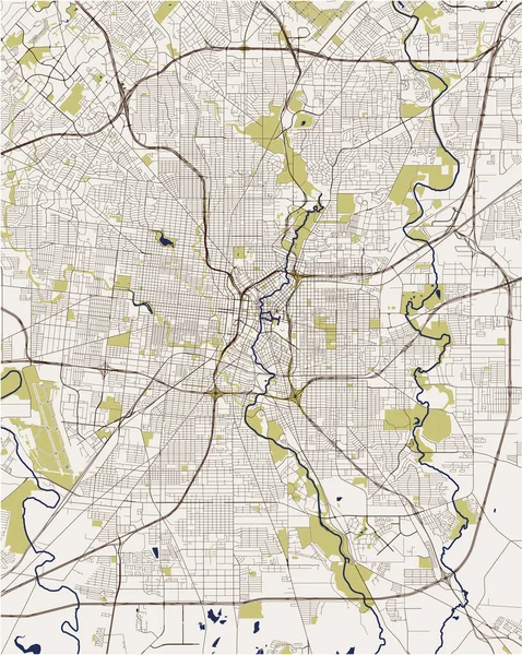 テキサス州サンアントニオ市の地図 — ストックベクタ